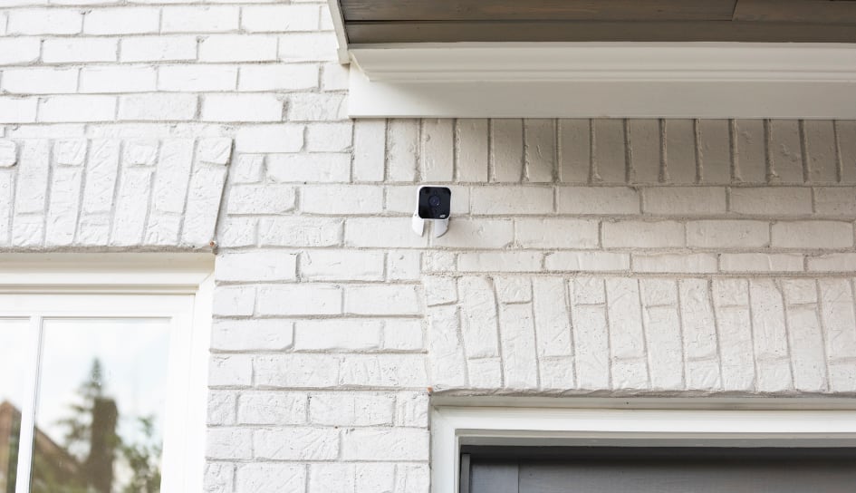 ADT outdoor camera on a New York City home